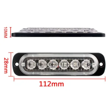 

16W Strobe Lights 6 lED Parts Set Auto Flashlight Wireless Remote Lamp