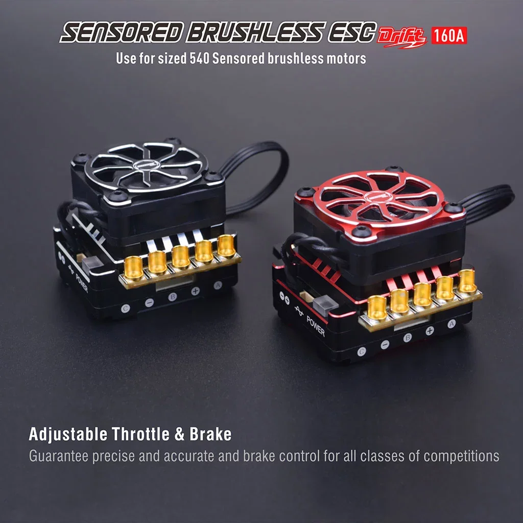 China Factory Surpass Hobby Rocket DRIFT Pro TS160Amp Brushless Speed Controller Sensored for 1/10 Competition racing cars