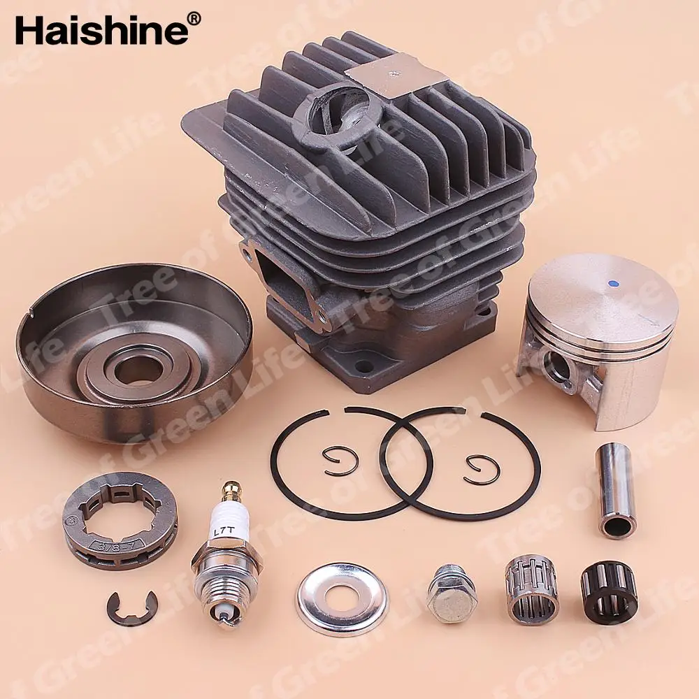 52mm Chainsaw Cylinder Piston Kit For Stihl MS460 046 MS 460 Clutch Drum 3/8" 7 Tooth Sprocket Rim Bearing Decompression Valve 6