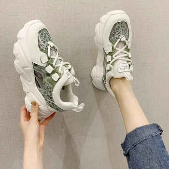 

Breathable Sport Shoes 2020 Summer Platform Lady Mesh Shoes Women Sneakers Fashion Female White Shoes Women Chunky Sneakers