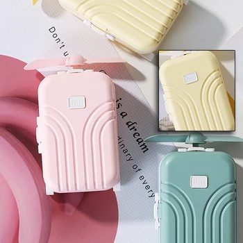

2020 Small Fan Beauty Mirror LED Light Travel Box Pocket Fan Mini Portable Handheld Usb Charging Fan Mini Portable