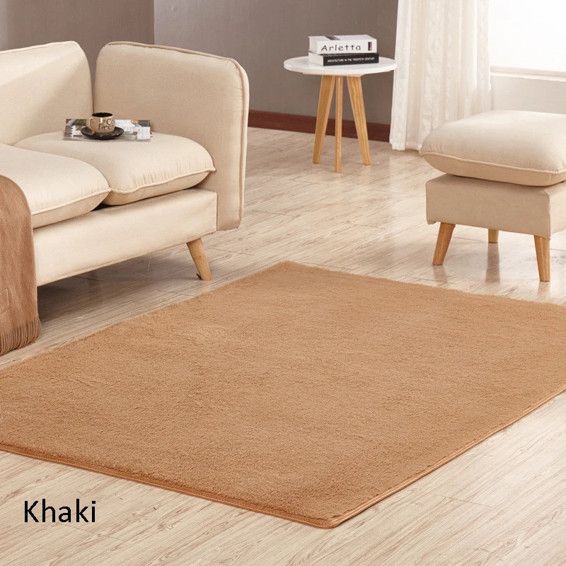 Khaki Нескользящий мягкий короткий плюшевый ковер современный Впитывающий Коврик для гостиной коврик для кофейного столика Подушка для спальни Пушистый Коврик для йоги A006A - Цвет: Khaki