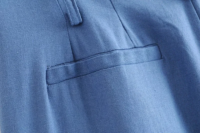 Heydress женские осенние пояса Блейзер костюм Офисная Леди синий карман хлопок и лен брюки женский модный блейзер для работы