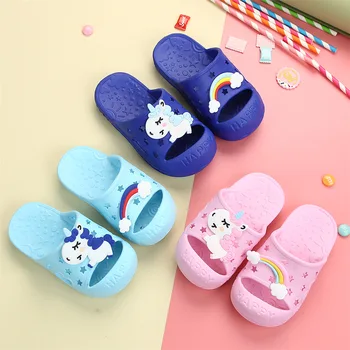 

Unicorn Horse Rainbow Toe-Protected Kids Shoes Girls Children Slippers Boys Clog Baby Flip Flop Garden Footwear Home Beach EVA