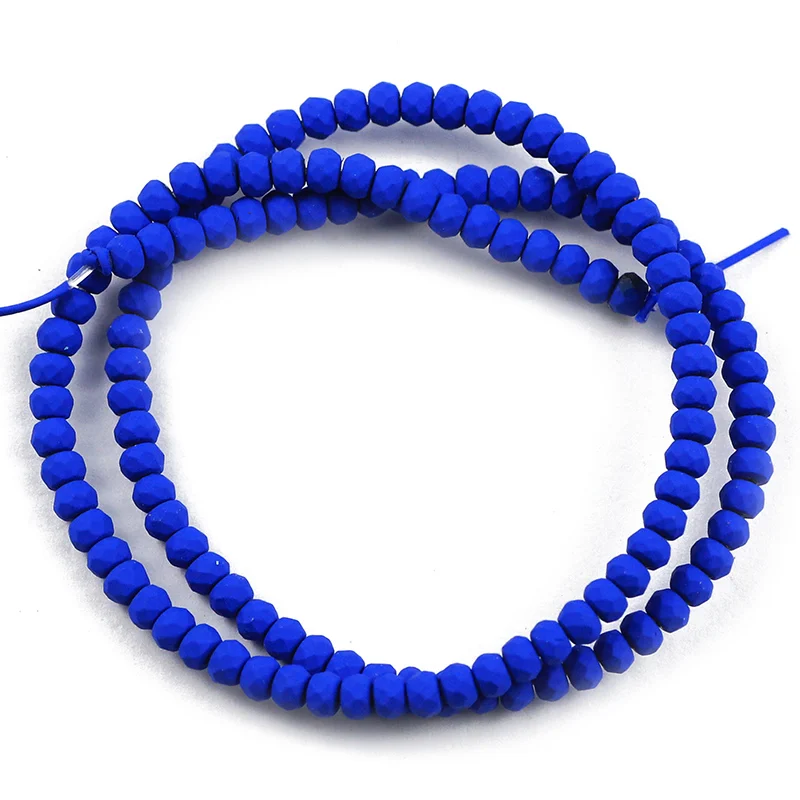 Medium blue JHNBY нанотехнологии радужные цветные резиновые 4x3 мм плоские круглые гематитовые бусины из натурального камня для самостоятельного изготовления ювелирных изделий 15'' - Цвет: Medium blue