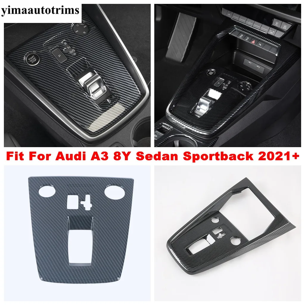 

Carbon Fiber Look ABS Accessories Gear Shift Panel Cover Trim Interior Kit Decoration For Audi A3 8Y Sedan Sportback 2021 2022