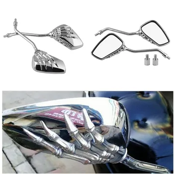 

Universal Motorcycle Scooter Back Side Mirror Modification Skull Craw Shadow Rear View Mirrors Pair 8mm 10mm