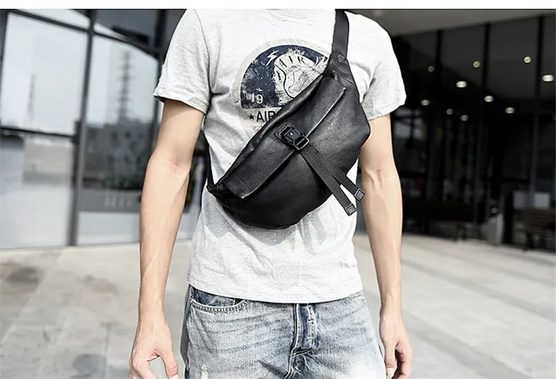 PNDME, модный дизайн, натуральная кожа, Мужская нагрудная сумка в стиле casual из мягкой телячьей кожи черная сумка через плечо, высокое качество, для подростков, сумки на пояс