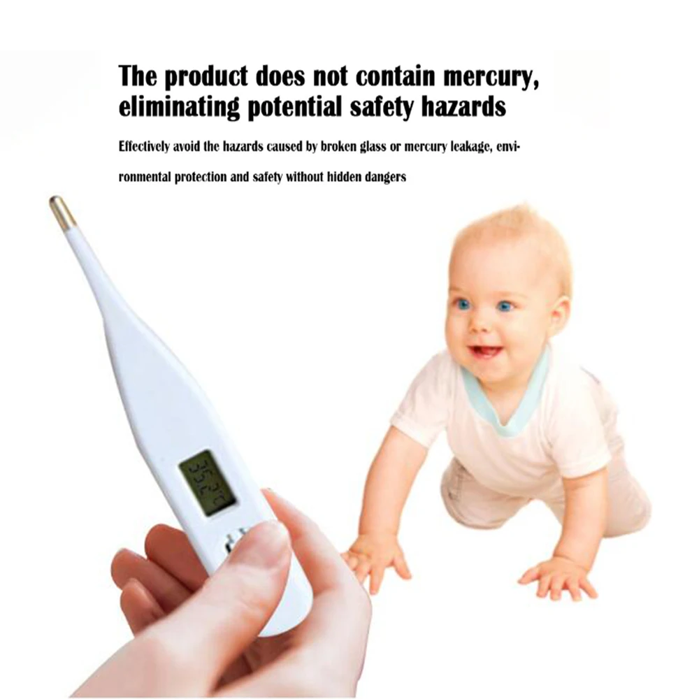 

Fast Shipping 100PCS Waterproof Digital Body Thermometer Baby Child LCD Display Electronic Thermometer Temperature Measurement