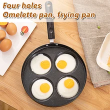 

Non-stick Egg Pancake Cooker Breakfast Aluminum 4-Cup Egg Frying Pan Non-Stick Omelet Pan Maker Kitchen Accessories Poacher
