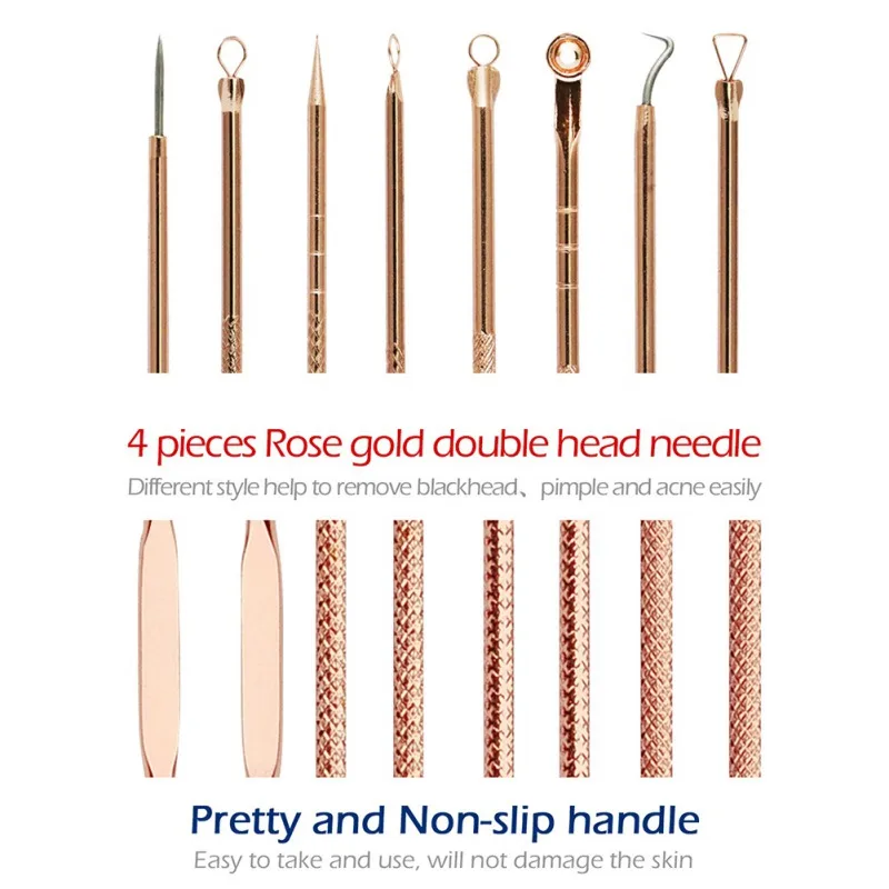 

Gold Rose Pimple Needle Blackhead Remover Acne Treatment Acne Needle Black Acne Extractor Remover 4Pcs/Set S5