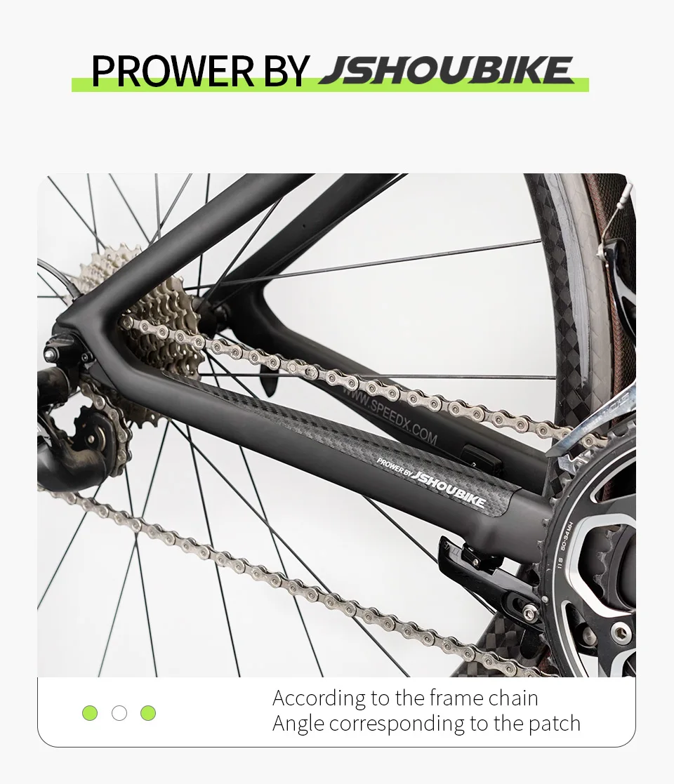JSHOU จักรยานสติกเกอร์ป้องกันขี่จักรยาน Care Chain สติกเกอร์กันน้ำหนาคาร์บอนไฟเบอร์ WATERPROOFticker ขี่จักรยานอุปกรณ์เสริม