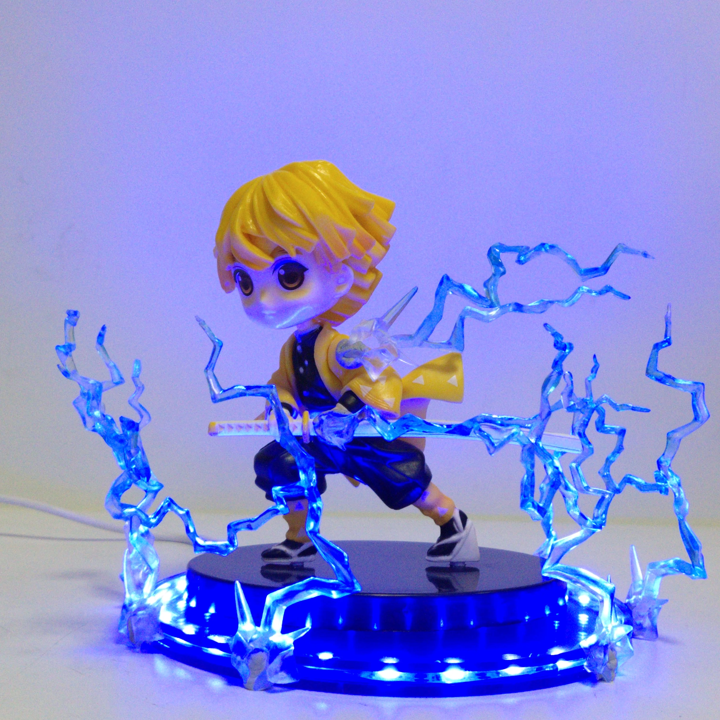 Фигурки Demon Slayer Agatsuma Zenitsu Thunderclap и Flash Led Effect Kimetsu no Yaiba Аниме Фигурка модель игрушки фигурка