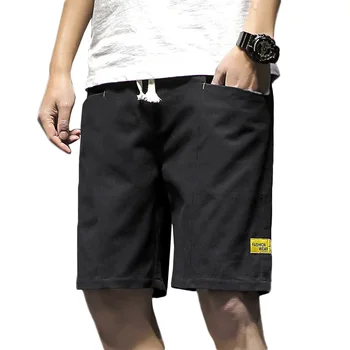 

2020 new men's shorts summer thin casual straight men's pants elastic waist large size knee length shorts men 5XL