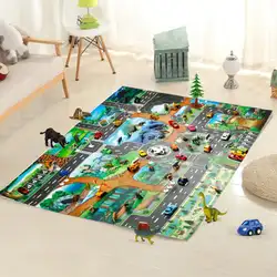 100x130 см дорожный коврик с рисунком динозавра, игровой коврик, коврик для комнаты, игровой коврик, пазлы, ковры, детская игра, Прямая поставка