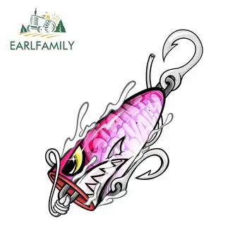 

EARLFAMILY 13cm x 10.7cm for Fish Lure Vinyl Car Stickers Car Styling Graphics Decal Waterproof Windshield 3D Personality Decor