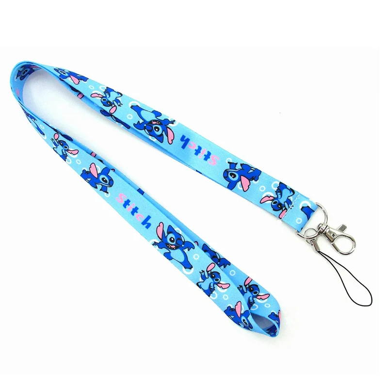 Милые аниме Мультяшные Lilo& Stitch lanyards работы id значок кнопочный телефон держатель шеи висячая веревка шнурок для ключей ремни Прямая