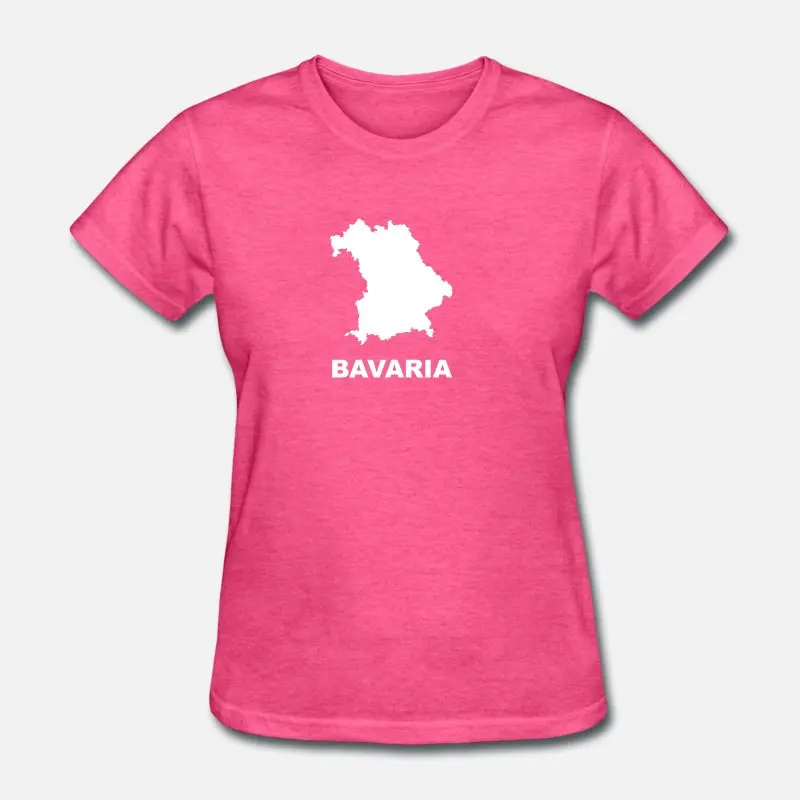 Women-Rose Red Персонализированная Bavaria карта футболка для мужчин s женщин вырез лодочкой забавная Повседневная мужская футболка с коротким рукавом Homme хип-хоп - Цвет: Women-Rose Red