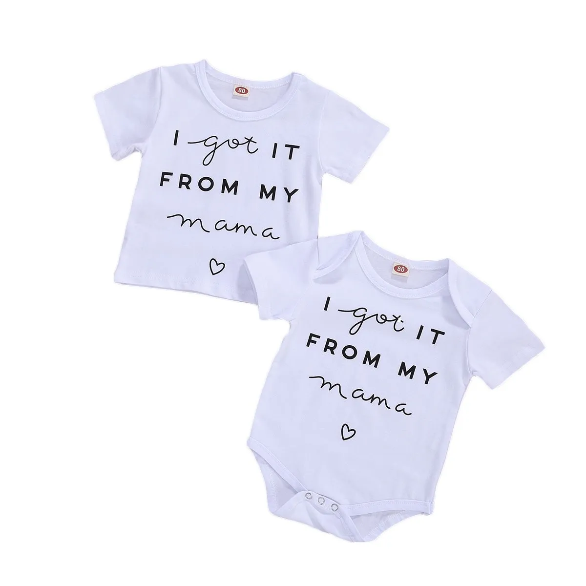 Baby Summer Clothing Family Matching Outfit Brother Sister Matching Short Sleeve I Got it from My Mama T-shirt Bodysuit