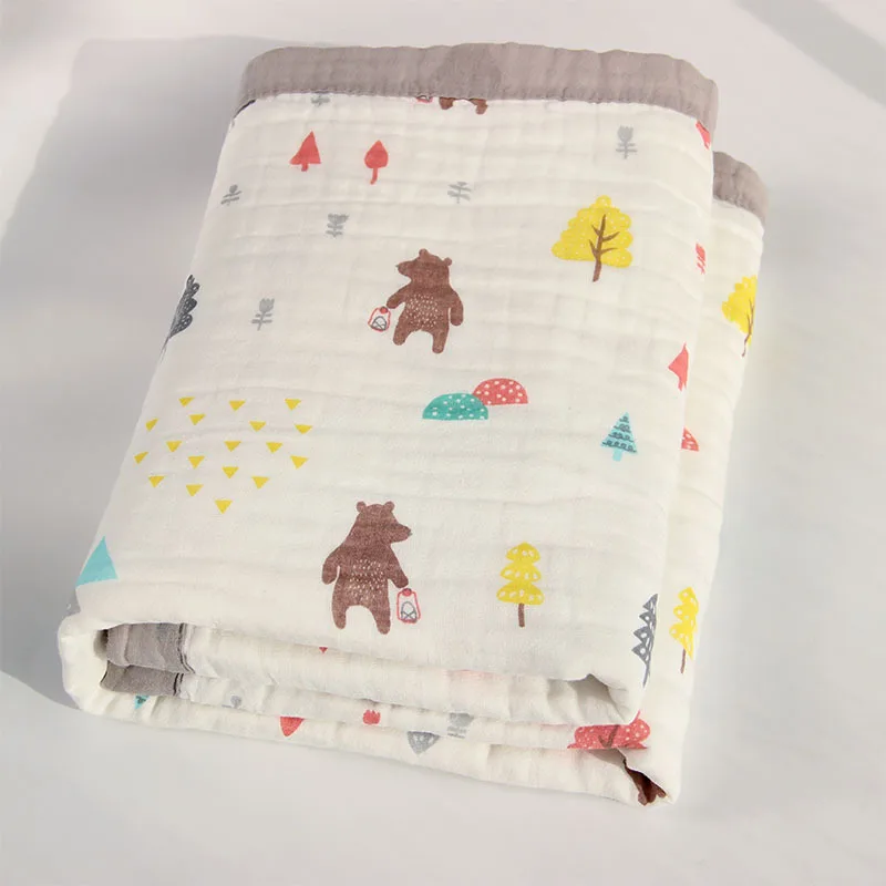 cooling mattress topper Happyflute Bamboo Cotton Soft Baby Blankets Newborn 6Layers Muslin Swaddle Blanket for Newborn Baby Bath Towel mattress protector Bedding