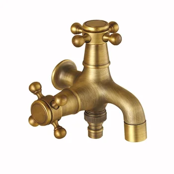 

Antique Laundry Faucet Long Spout Solid Brass Washing Machine Taps Copper Retro Classic Wall Mounted Mop Pool Faucet