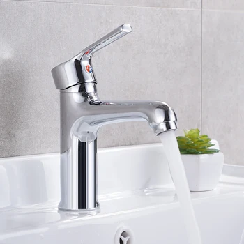 

Aiigo Deck Mounted Sink Faucet Bathroom Chrome Sink Tap Cold And Hot Water Faucet LD16070