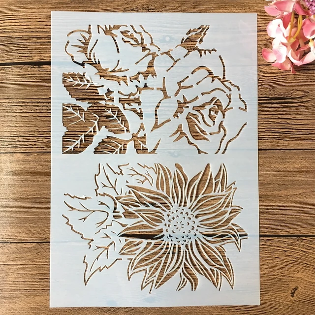 A4 29cm Big Flower Sunflower Diy Layering Stencils Wall Painting Scrapbook  Coloring Embossing Album Decorative Template - Stencils - AliExpress