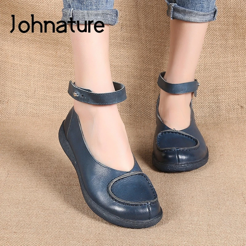 Женские туфли-лодочки на ремешке с пряжкой в стиле ретро женская обувь из