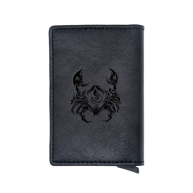 

Unique Crab Design PU Leather RFID Aluminium Purse Men Slim Mini Wallet