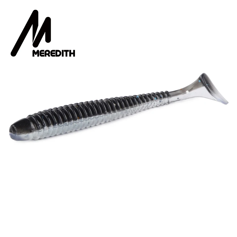 MEREDITH Swing Impact T tail Силиконовые мягкие приманки 55 мм 65 мм 75 мм Спиральные Червячные рыболовные приманки привлекательные Воблеры снасти для ловли окуня - Цвет: J