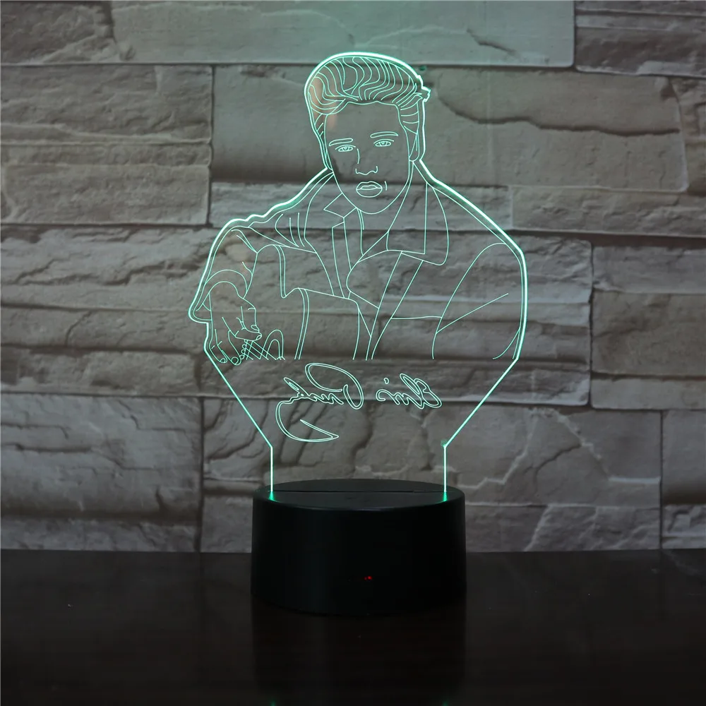 

Elvis Night Light LED Touch Sensor 7 Color Changing Child Kids Gift The King Singer Table Lamp Elvis Aaron Presley Bedroom Party