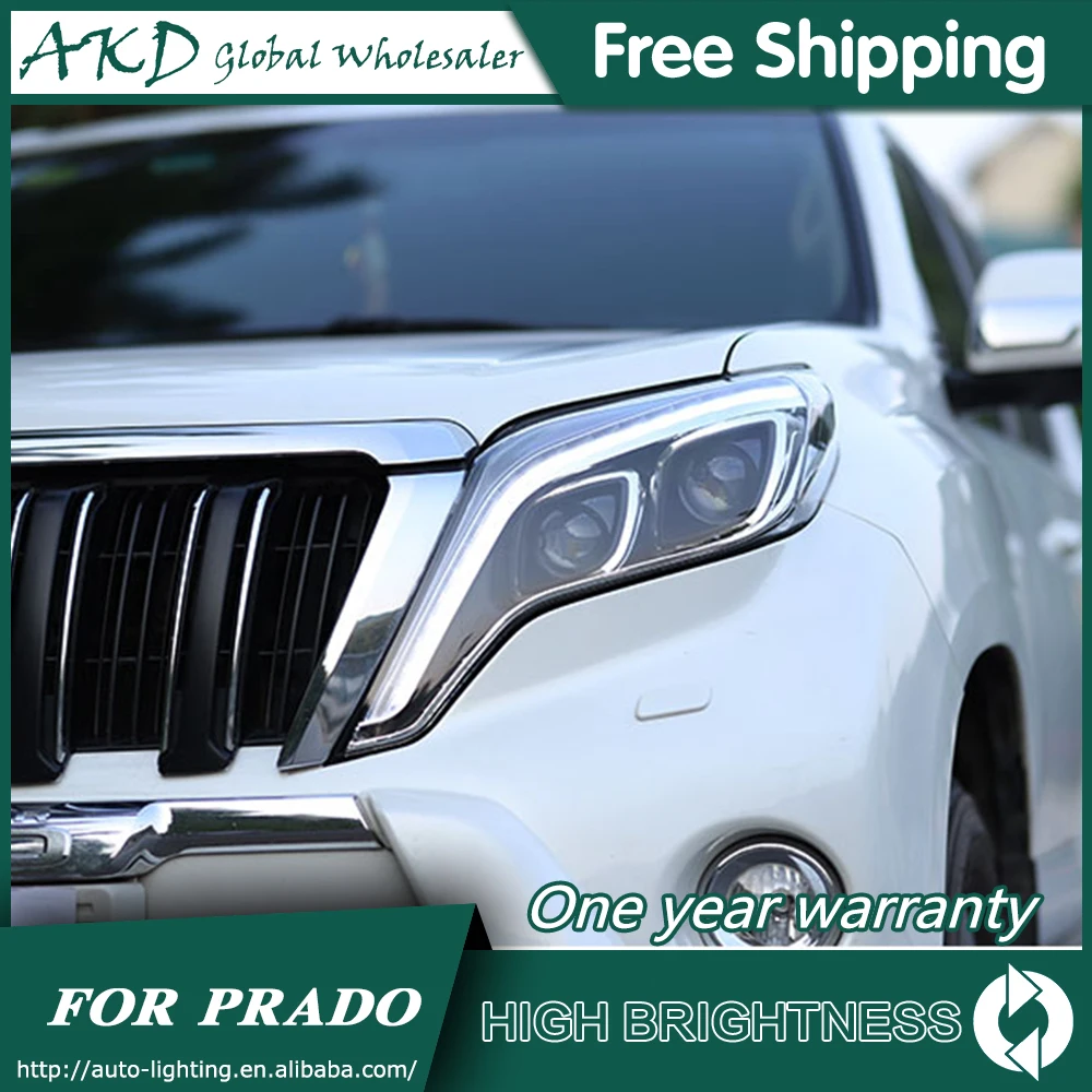 Головной светильник s для автомобиля Toyota Prado 2013- Lander Cruise DRL Дневной ходовой светильник светодиодный Биксеноновая лампа противотуманный светильник s Тюнинг Автомобиля