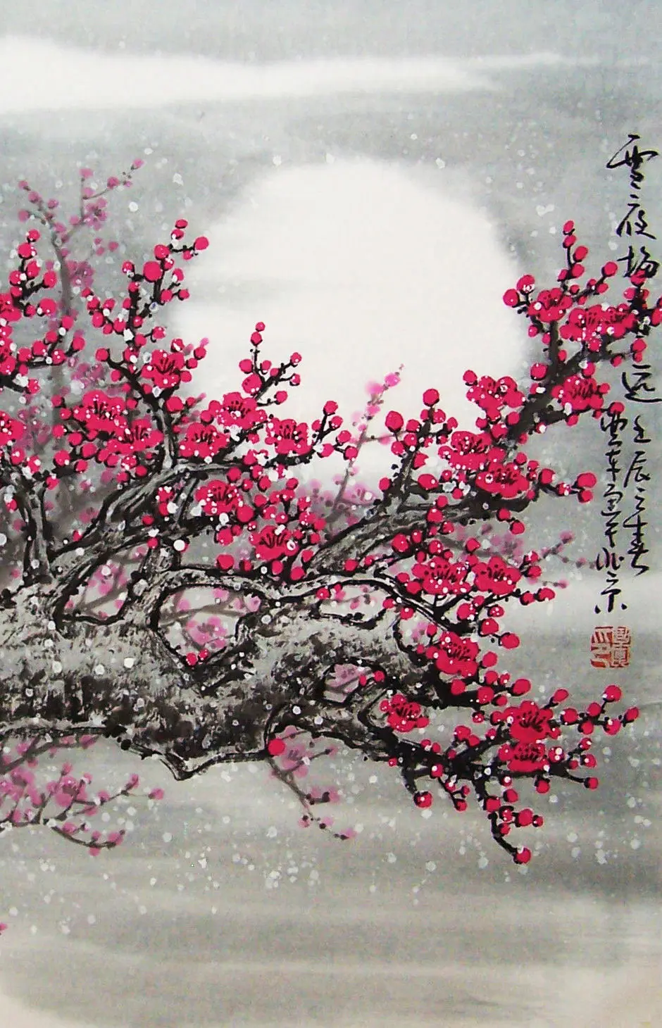 Traditional Japanese Artwork Cherry Blossoms Art Film Print Silk Poster Home Wall Decor 24x36inch | Дом и сад