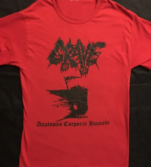Grave Красная Футболка Death Metal Demo Art Carcass Аутопсия Bolt Thrower Rottrevore стильная круглая