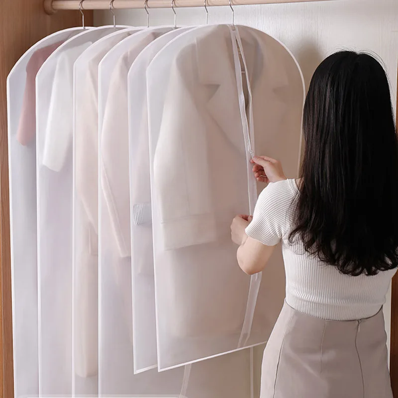 Cubierta antipolvo para ropa del hogar, cubierta de almacenamiento para armario, protección para traje tipo colgante, bolsa organizadora transparente impermeable