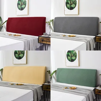 

Elastic Bed Headboard Cover All-inclusive Bed Head Covers Solid Color Queen King Full Twin Bedhead Back Protection Dust Cover