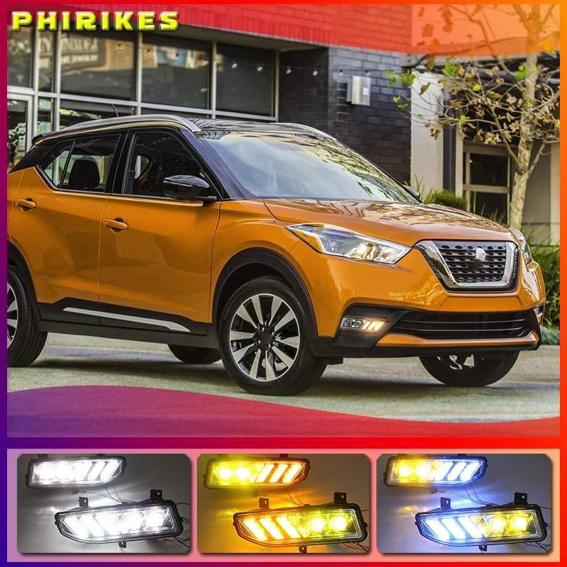 

2 шт. для Nissan ногами 2019 2020 включение желтый сигнал реле Водонепроницаемый автомобиля 12V светодиодный DRL Светодиодный дневной светильник