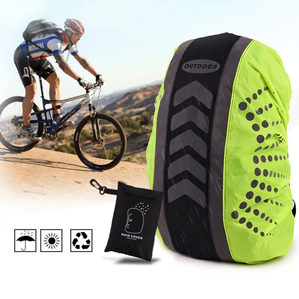 Mochila reflectante cubierta a prueba de lluvia 20-55L conducción al aire libre mochila de senderismo a prueba de polvo cubierta impermeable funda de la bolsa de deportes