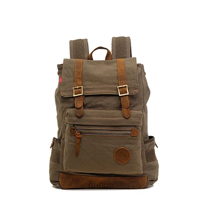 AUGUR холщовый рюкзак мужской 17 дюймов большой компьютер ноутбук рюкзаки для мужчин повседневный пакет школьной сумки путешествия большой рюкзак Mochila - Цвет: army green