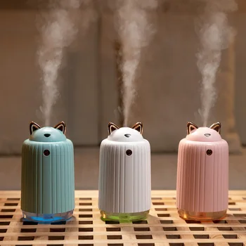 

Cute Cat Humidifier Ultrasonic Air Diffuser USB Mist Maker 380ML Air Purifier Freshener For Car Office With Led Lamp Lights