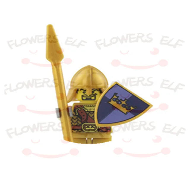 1PCS Blue Lion Red Green Dragon Knight Mini Two-person Villain Middle Age Assembling Building Blocks Children'sToy Medieval Knig 9802H