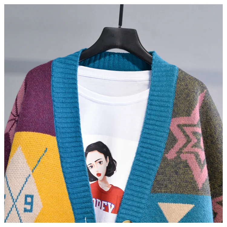 Мягкий свитер с длинным рукавом, верхняя одежда, женские ретро кардиганы в стиле этно, геометрический вязаный свитер, пальто, высокое качество