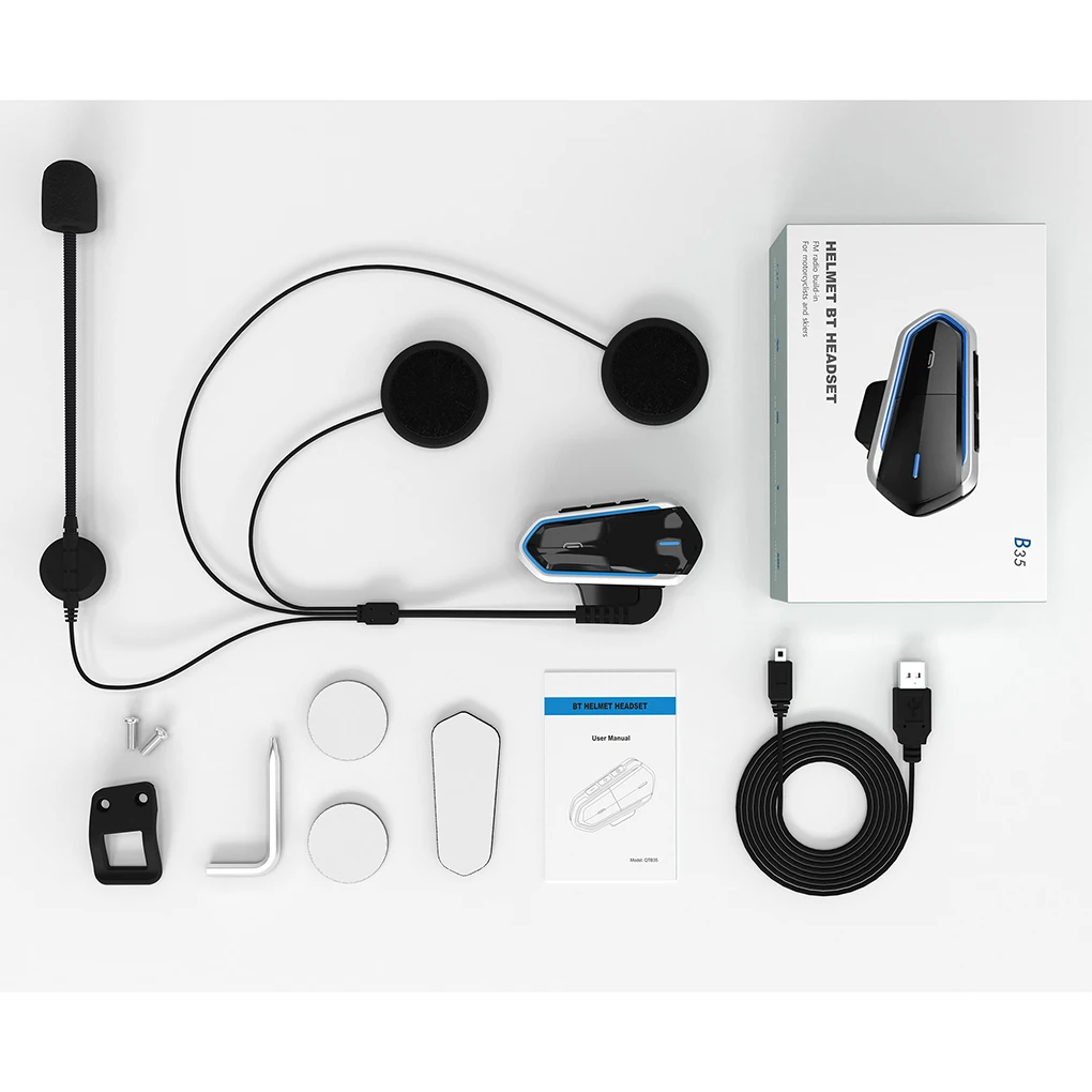 1/2 шт гарнитура для мотоциклетного шлема Беспроводная Bluetooth IP54 Водонепроницаемая гарнитура для верховой езды Hands-Free FM Радио стерео MP3 гарнитура