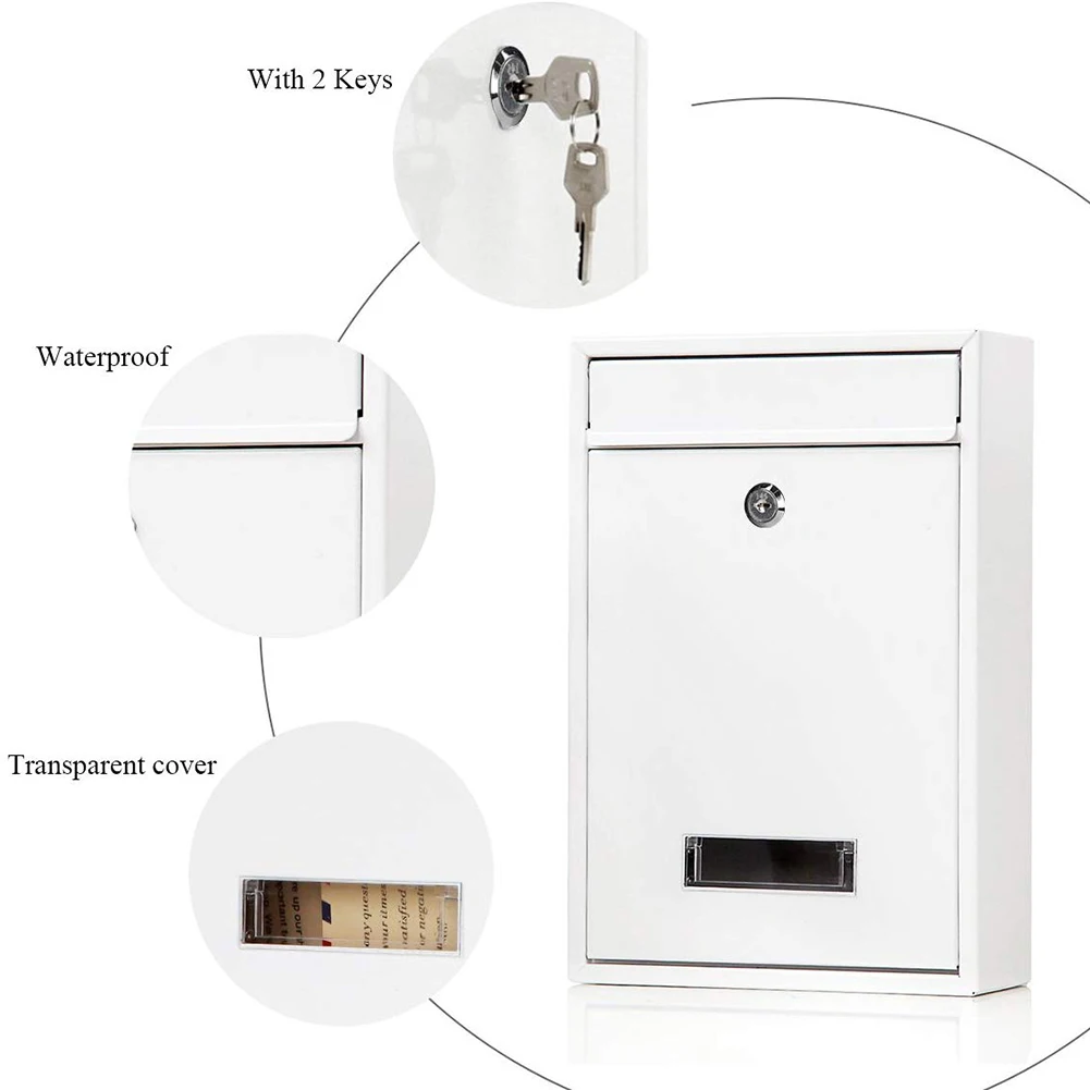 Садовый Запираемый Настенный подвесной Железный почтовый ящик для писем с ключом, пароль, почтовый ящик, газета, коробка для улицы, Настенная коробка
