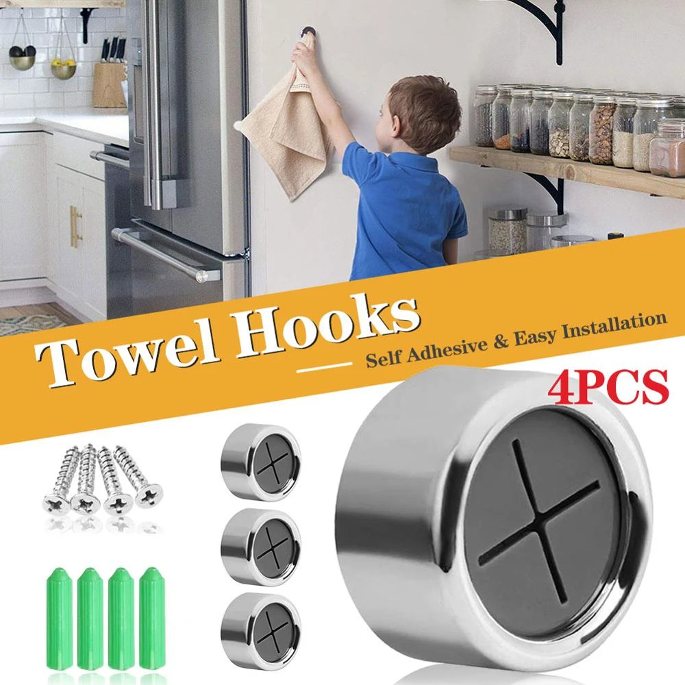 4 Pack Kitchen Towel Hooks Wall Hooks Nordic Style Self Adhesive Waterproof Hooks Seamless Hanging Hook For Kitchen Office Hooks Rails Aliexpress