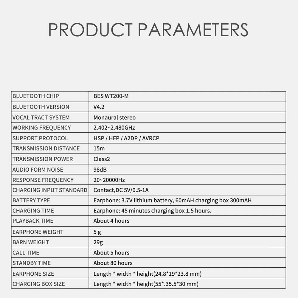 TWS-T10 Bluetooth 4,2 TWS наушники настоящие беспроводные стерео вкладыши портативные Bluetooth наушники для всех смартфонов