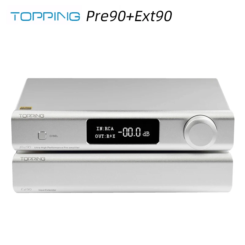 TOPPING Pre90 Preamplifier & Ext90 Input Extender Hi-Res Audio Ultra-High NFCA Modules AMP RCA/XLR Output Combination