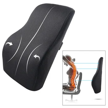 

Car Cushion Seat Lumbar Back Support Cushion Office Chair Low Back Pain Pillow Memory Foam Black Posture Correction Car Seat