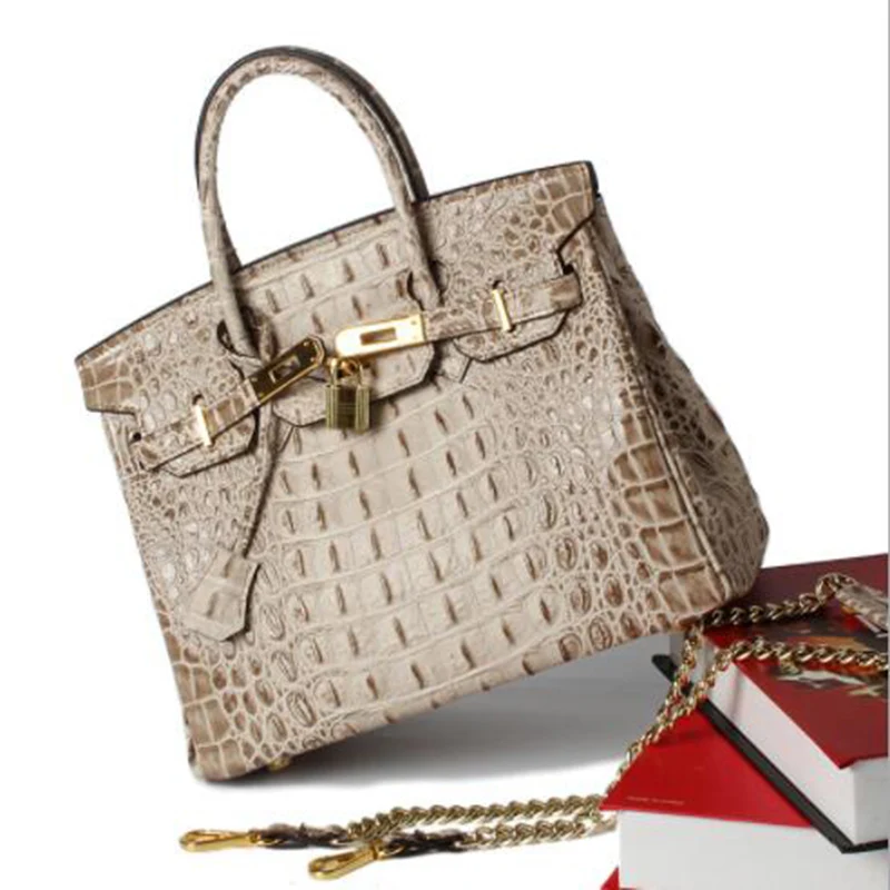 

Fashion 2019 New Genuine Leather Women Bag Famous Brand Crocodile pattern Women bag Shoulder Bag High Quality Messenger Bag