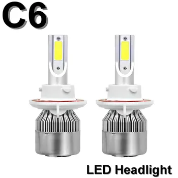 

2PCS H7 H4 Led Headlight C6 COB Turbo Fan 12V 6000K H4 H1 H3 H1 9004 9006 Car Led Lamp 360 Degree Beam IP65 Watorproof